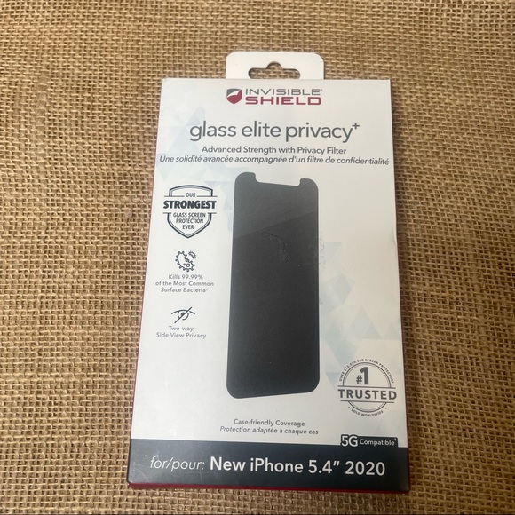 Zagg Invisible Shield Glass Elite Privacy Screen Protector for IPhone 5.4” 2020